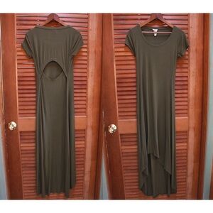Green Maxi Dress Small Summer Dress Beach Coverup Cutout Dress Long Dress NWOT